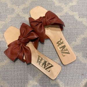 Zara faux leather sandals - size 40 (size 9) womens